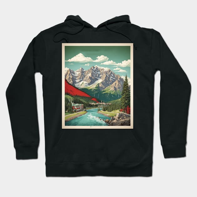 Banff Alberta Canada Vintage Poster Tourism Hoodie by TravelersGems